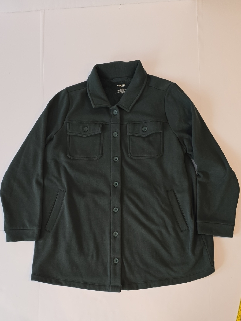 torrid 2x Dark Green Lined Button-Up Active Jacket BU4